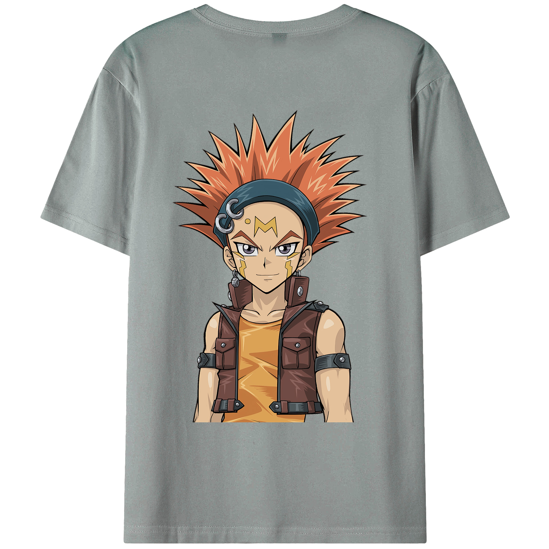 （画像用） 遊☆戯☆王 Yu-Gi-Oh! 綿100％ メンズ半袖Tシャツ（バックプリント） 通気性